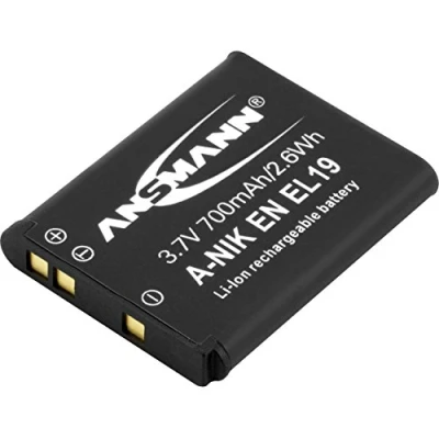Abbildung von ANSMANN Li Ion Akku A Nik EN EL 19 3 7V / Typ 700mAh Leistungsstarke Akkubatterie für Foto Digitalkameras der perfekte Ersatzakku Nikon Digicam uvm.