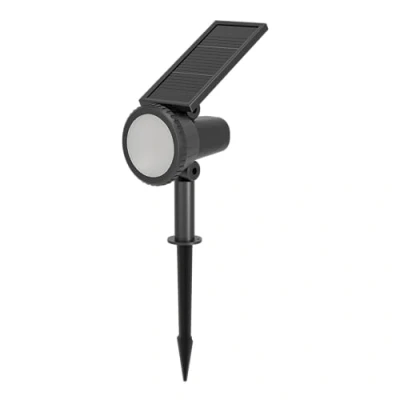 Abbildung von EGLO LED Solarlampe außen Sambuco, Außenlampe mit Erdspieß, Solar Gartenstrahler steuerbar per Fernbedienung, Gartenspot aus Kunststoff in Schwarz, warmweiß, RGB, IP44