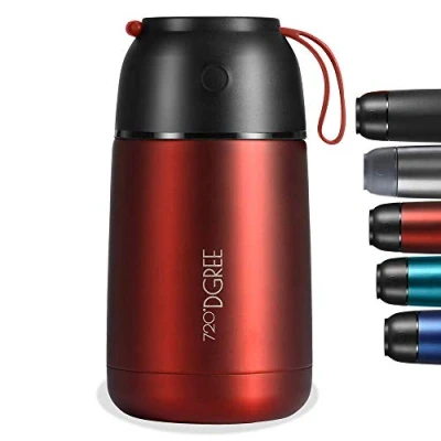 Abbildung von 720DGREE Thermobehälter Essen “wunderJar 650ml Auslaufsicher, BPA Frei Edelstahl Isolierbehälter, Thermo Lunchbox für unterwegs Babybrei, Warme, Kalte Speisen, Suppe, Müsli to Go Schwarz