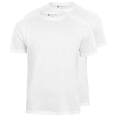 Abbildung von STARK SOUL® T Shirt 2er Pack, Baumwolle, Rundhalsschnitt Weiß Größe XL