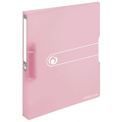 Abbildung von Herlitz 11409026 Ringbuch, A4, 2 Ringe, 25mm, PP Folie rose, transparent