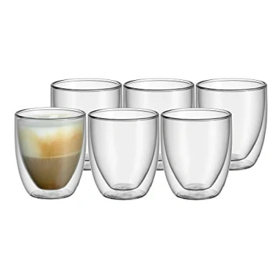 Abbildung von WMF Kult doppelwandige Cappuccino Gläser Set 2 teilig, 250ml, Schwebeeffekt, Thermogläser, hitzebeständiges Teeglas, Kaffeeglas