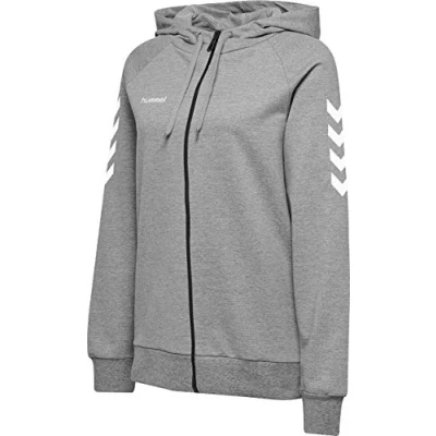 Abbildung von Hummel Damen Hmlgo Cotton Zip Hoodie Kapuzenpullover, Grey Melange, XS EU