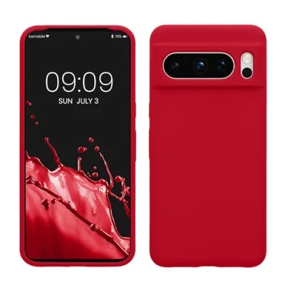 Abbildung von kwmobile Hülle kompatibel mit Google Pixel 8 Pro Silikon Handy Case Handyhülle weiche Oberfläche kabelloses Laden Sweet Cherry