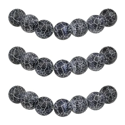 Abbildung von MJDCB Perlen zum Auffädeln 8mm 45 stück Schwarzer Drachenader Achat Halbedelsteine mit Loch Natürliche Lose Runde Steinperlen für Herstellung Schmuck Armbänder Halsketten