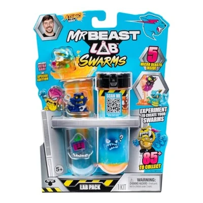 Abbildung von MrBeast Lab Swarms, Atomic Serie, Labor Packung, Experimentieren, Wasser hinzufügen, Reagenzglas schütteln, 2/5 Mini Monster Sammelfiguren (2,5 cm) von Swarms enthüllen, 85+ Stück zum Sammeln