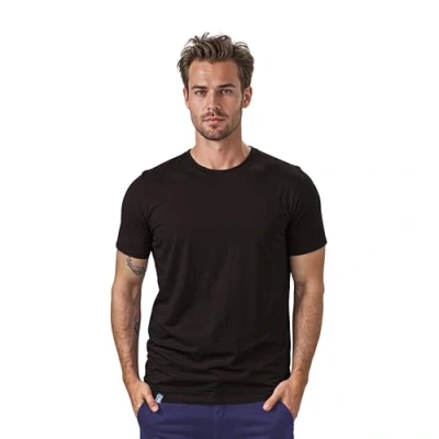 Abbildung von ALPIN LOACKER Merino Shirt Herren Kurzarm I Antischweißshirt Merinowolle Tshirt Thermooberteil atmungsaktiv, Schwarz L
