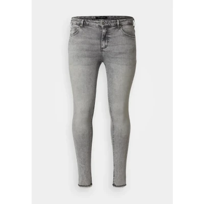 Abbildung von ONLY Carmakoma Carwilly LIFE RAW Jeans Skinny Fit, Damen, Größe: 52x32, Grey denim