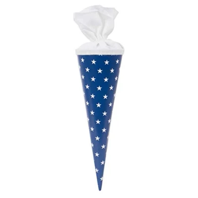 Abbildung von goldbuch 93 010 Geschenktüte 35 cm Sterne, Jungen &amp; Mädchen Schultüte, Lackkarton Geschwistertüte mit Filzverschluss, Zuckertüte zur Einschulung und Schulanfang, ca. x 11,5