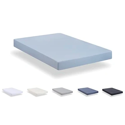Abbildung von Todocama Spannbettlaken aus gebürsteter Mikrofaser, extra weich, für Bett 120 x 190/200 cm, Hellblau