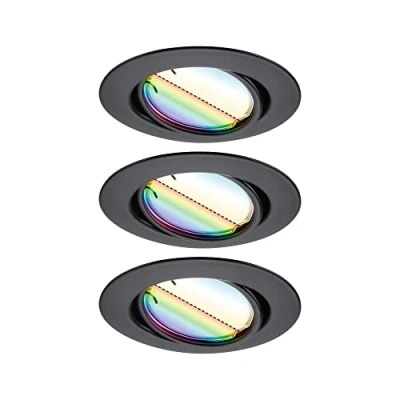 Abbildung von Paulmann Coin Base LED Einbauspot schwarz 3er RGBW ZigBee