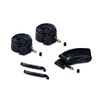 Abbildung von hauck Kinderwagen Schlauch Set 2x 16 Zoll und 1x 12 Durchmesser Inklusive Reifenheber, Ersatzreifen für Dreirad Buggys Zum Biespiel Runner Serie Schwarz