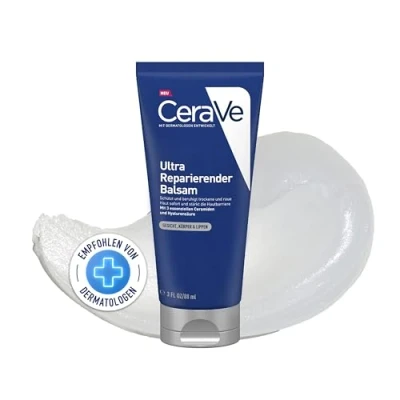 Abbildung von CeraVe Ultra Reparierender Balsam für Gesicht, Körper und Lippen, Creme trockene, raue rissige Haut, Mit 3 essenziellen Ceramiden Hyaluronsäure, 88 ml