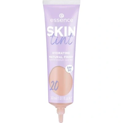 Abbildung von essence SKIN tint, Make up, Nr. 20, Nude, feuchtigkeitsspendend, natürlich, vegan, ölfrei, UVA und UVB Filter + SPF 30, ohne Parfüm, 1er Pack (30ml)