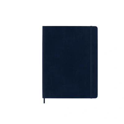 Abbildung von Moleskine Klassisches Notizbuch, Liniertes Weicher Einband und Elastischer Verschluss, Größe XL 19 x 25 cm, Saphirblau, 192 Seiten