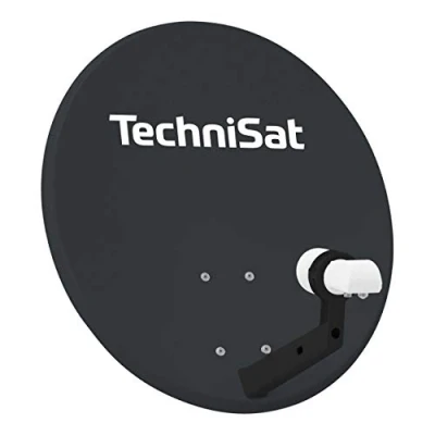 Abbildung von TechniSat TECHNITENNE 60 Satelliten Schüssel für 2 Teilnehmer (60 cm digital Sat Anlage, Komplettset aus Antenne mit Masthalterung und Universal Twin LNB) anthrazit