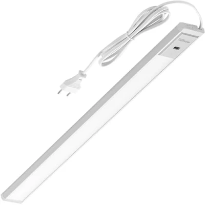 Abbildung von Oktaplex Riva Unterbauleuchte LED flach dimmbar neutralweiß 57,5cm Küchenbeleuchtung mit Sensor 760lm Unterschrankleuchte 10,2W 230V silber