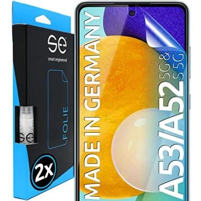Abbildung von S.E für Samsung Galaxy A53, A52, A52s Schutzfolie Entspiegelt 2x Folien im SET aus Deutschland, Installationshilfe, Staub/Blasenfrei, A53 5G Folie Matt TPU Made in Herford.
