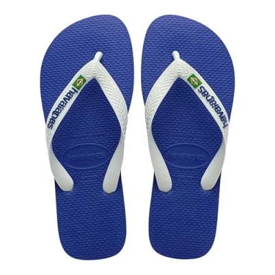 Abbildung von Havaianas Top Brasil Logo, Bequeme, Robuste und Leichte Badelatschen, mit Rutschfesten Sohlen, Brasilien Flagge auf den Riemen, Unisex Erwachsene