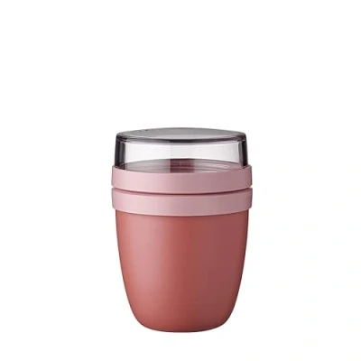 Abbildung von Mepal Müslibecher to go Klein praktischer Joghurtbecher Unterteilung für Joghurt &amp; Müsli Geeignet Gefrierschrank, Mikrowelle Spülmaschine 300 ml + 120 Vivid Mauve