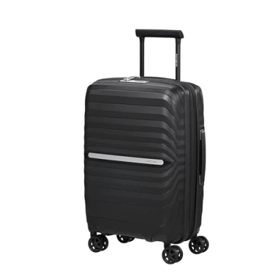 Abbildung von Samsonite Neo Flux Spinner S Slim, Erweiterbarer Handgepäck, 55 cm, 39/45 L, Schwarz (Black)