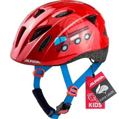 Abbildung von ALPINA XIMO Leichter, Sicherer &amp; Bruchfester Fahrradhelm Mit Optionalen LED Licht Für Kinder, firefighter gloss, 47 51 cm