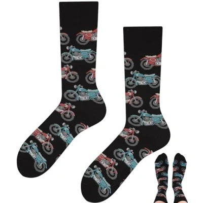 Abbildung von TODO Socken Motorrad Motiv, Geschenke für motorradfahrer, Lustig, männer, Herren 39 42