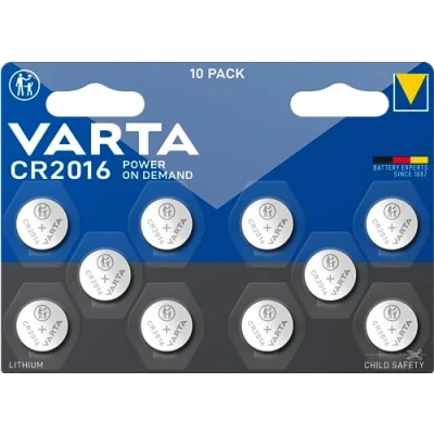 Abbildung von VARTA Power on Demand CR2016 Lithium Knopfzellen 3V, 10er Pack smart, flexibel, leistungsstark für den mobilen Endkonsumenten z.B. Smart Home Geräte, Autoschlüssel [Exklusiv bei Amazon]