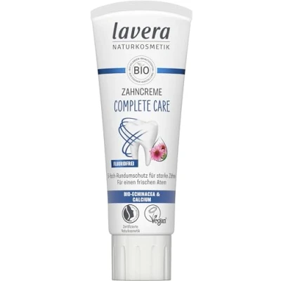 Abbildung von lavera Zahncreme Complete Care Fluoridfrei 5 facher Schutz Bio Pflanzenwirkstoffe Echinacea &amp; Calcium Vegan Naturkosmetik 75 ml
