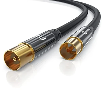 Abbildung von CSL 10m Antennenkabel 8k 4k HDTV 135dB 75 Ohm Premium Koaxialkabel FullHD UHD DVB T und T2 C S S2 Radio UKW DAB Abschirmmaß