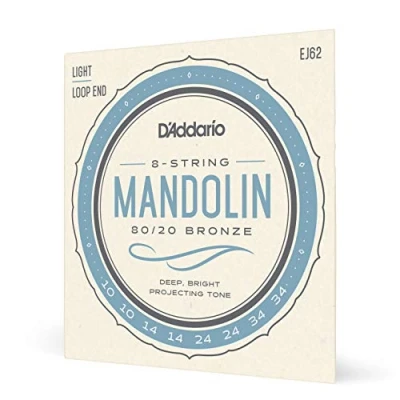 Abbildung von D&#039;Addario EJ62 D`Addario Saiten Satz für Mandoline (80/20 Bronze, Light, 10 34)
