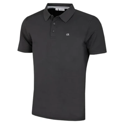 Abbildung von Calvin Klein Herren Campus 3 Knopf Kragen Polo Hemd Holzkohle L