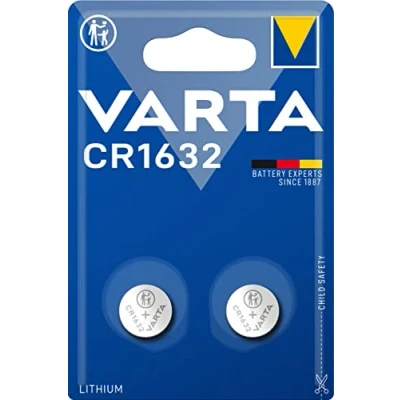 Abbildung von VARTA Batterien Knopfzellen CR1632, 2 Stück, Lithium Coin, 3V, kindersichere Verpackung, für elektronische Kleingeräte Autoschlüssel, Fernbedienungen, Waagen