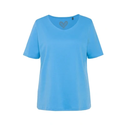 Abbildung von Ulla Popken Tshirt basic, Damen, Größe: 46/48, Sky blue