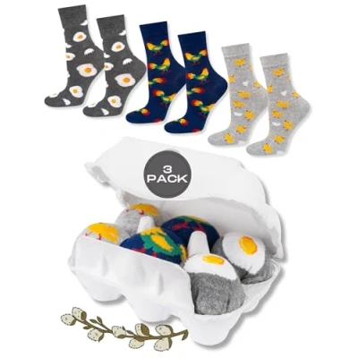 Abbildung von soxo Ostern Geschenke Für Frauen Damen Socken Herren Lustige Geschenk Männer 40 45 3 Paar
