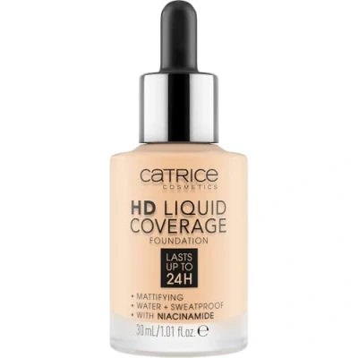 Abbildung von Catrice HD Liquid Coverage Foundation, Nr. 002, Nude, langanhaltend, mattierend, matt, für unreine Haut, vegan, ölfrei, wasserfest, ohne Alkohol, 1er Pack (30ml)