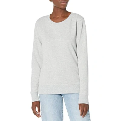Abbildung von Amazon Essentials Damen Sweatshirt aus French Terry Fleece mit Rundhalsausschnitt (Erhältlich in Übergröße), Hellgrau Meliert, S