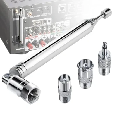 Abbildung von UKW Antenne FM Stabantenne Radioantenne, Ancable DAB Zimmerantenne Radioempfang 75 Ohm für Stereoanlage AV Receiver Tivoli Denon Bose Sony Roberts Yamaha Hitachi Pionier Onkyo