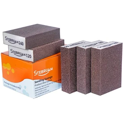 Abbildung von 5 PCS Schleifschwamm,grob/mittel/fein/superfein Verschiedene Spezifikationen Schleifpads Sortiment für Holz Metall Wandschaum Trockenbau