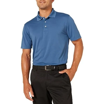 Abbildung von Amazon Essentials Herren Golf Poloshirt, Schnell Trocknend, Schmale Passform, Dunkelblau, M