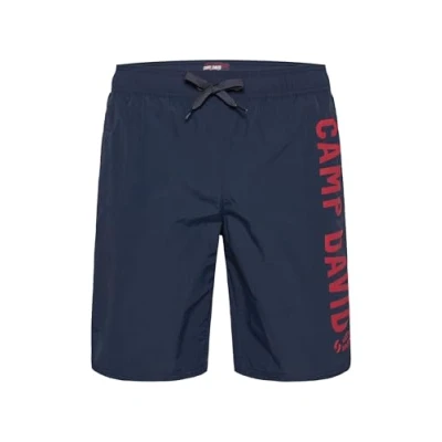 Abbildung von Camp David Herren Lange Badeshorts mit Logo Design Blue Navy, M