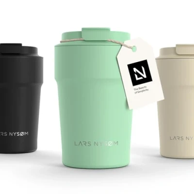 Abbildung von LARS NYSØM Thermo Kaffeebecher to go 380ml Travel Mug 0,38 Liter mit Isolierung Auslaufsicherer Edelstahl Thermobecher für Kaffee und Tee unterwegs Teebecher (Mint Green, 380ml)