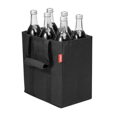 Abbildung von achilles Flaschentasche, Bottle Bag für 6 x 1,5 Liter Flaschen, Bottlebag, Tragetasche mit Trennwänden Einkaufstasche Fächern, 25 cm 18 27 (Schwarz)