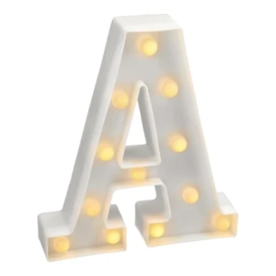 Abbildung von JANDEI Warmes Licht LED Zahlen und Buchstaben für Dekoration Atmosphäre, leuchtendes Herz, Nachtlichter, Geburtstage, Hochzeiten, Schaufenster. Sie funktionieren mit AA Batterien (A)
