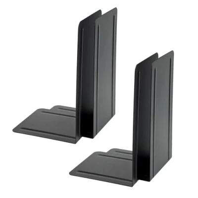 Abbildung von Alco Albert 4303 10 4 Buchstützen aus Metall, Stück, schwarz, 14 x 24 13 cm, für Schule, Büro und Zuhause