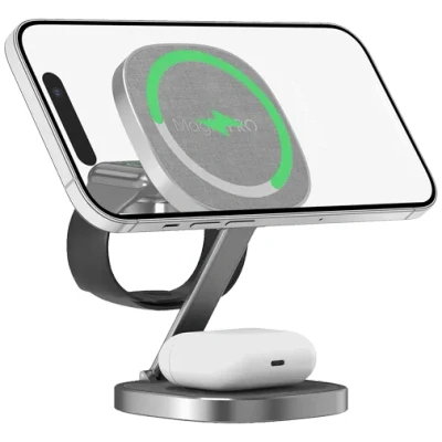 Abbildung von Xlayer Magfix Pro 3 In 1 Kabelloses Ladegerät 15W Grau