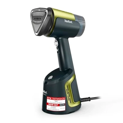 Abbildung von Tefal AeroSteam Dampfglätter, Keramik Bügelsohle, 20 g/Min. Dampfleistung, 90 Dampfstoß, 100 ml abnehmbarer Wassertank, Geräuschpegel von 84 dB(A), 3 Modi, 1400 Watt, Blau/Grün, DT9810F0