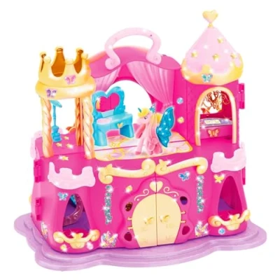 Abbildung von Galupy Rainbow Unicorn Magic Castle Spielset mit verschließbarem Schloss, 1 Exklusive Einhorn Figur und viel Zubehör