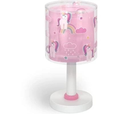 Abbildung von Dalber Kinder Tischlampe Nachttischlampe kinderzimmer Einhörner Tiere Unicorns, Kinderzimmer, Nachttischlampe, 41591, E14, Rosa
