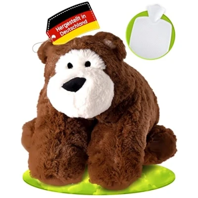 Abbildung von Hugo Frosch Wärmflasche Klassik 1,8 l Kuschelkissen (Braun)